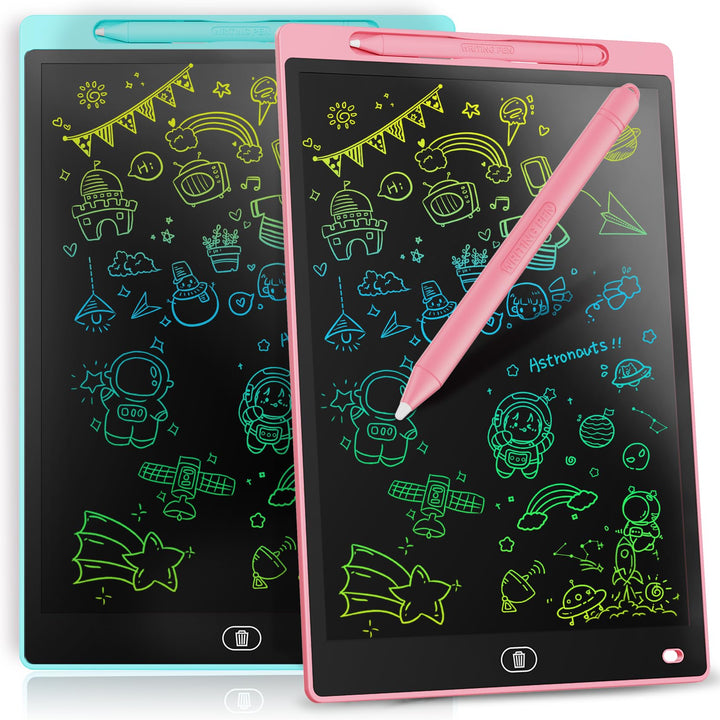 [2 Pack] Genialba LCD Writing Tablet 8.5-Inch Colorful Doodle Board, Toddler Learning Educational Toys Gifts for 3-8 Years Old Girls and Boys, Electronic Drawing Pad for Kids (Pink&Blue)