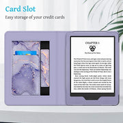 Fintie Stand Case for 6" Kindle 11th Generation 2024/2022, Lilac Marble | Foldable Kickstand PU Leather Cover, Card Slot & Hand Strap, Auto Sleep/Wake, for All-New Kindle 2024/2022 11th Gen e-Reader