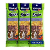 Vitakraft Crunch Sticks Guinea Pig Treat - Triple-Baked Guinea Pig Chews with Natural Wood Center - Crunchy & Nutritious Treats for Small Animals (Wild Berry and Honey, Pack of 6)
