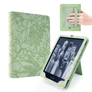 7"/6.8" Green Embossed Case Compatible with Kindle Paperwhite 11th/12th Gen,Colorsoft Signature Edition 2024,Retro Flower Book Cover Hand Strap Stand Auto Wake Design Accessories 2025