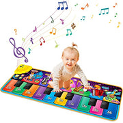 Floor Piano Mat, Musical Educational Keyboard Playmat for Kids Aged 1 2 3+ | Musical Animal Touch Play Toy & Dancing Mat, 25 Music Sounds Sensory Educational Toy, Ideal Gifts for Ages 1-3+ Boys Girls