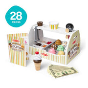 Melissa & Doug Wooden Scoop & Serve Ice Cream Counter, Pretend Play Store, 28 Toy Food & Play Kitchen Accessories, Preschool Toys for Girls & Boys 3+