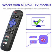 B Brainice Replacement Universal Remote for All Roku TV (2-Pack) | Indicator light, Oversized font, Smooth buttons, Senior-Friendly, Premium