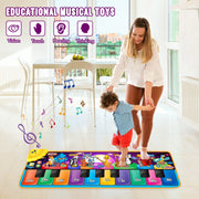 Floor Piano Mat, Musical Educational Keyboard Playmat for Kids Aged 1 2 3+ | Musical Animal Touch Play Toy & Dancing Mat, 25 Music Sounds Sensory Educational Toy, Ideal Gifts for Ages 1-3+ Boys Girls