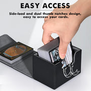 ZLCA MTG Deck Box Holds 120+ Single Sleeved Cards Commander Deck Box | Card Deck Box for Trading Cards Magnetic Card Storage Box Fits for Magic the Gathering TCG CCG (Black)