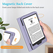 Fintie Stand Case for 6" Kindle 11th Generation 2024/2022, Lilac Marble | Foldable Kickstand PU Leather Cover, Card Slot & Hand Strap, Auto Sleep/Wake, for All-New Kindle 2024/2022 11th Gen e-Reader