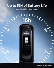 MILESEEY GeneSonic Pro Golf GPS Speaker with 43K+ Courses No-Subscription | Detachable GPS Handheld Rangefinder, MagLock, Color Touchscreen, Visual & Audible Yards, Layup/FCB/Hazard, 15H Battery, IP67