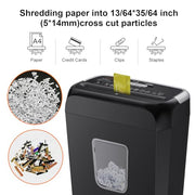 Bonsaii 6-Sheet Cross Cut Paper Shredder for Home, 3.4 Gal Bin | P-4 Security Level, Shreds Credit Cards, Staples & Paper Clips, with Portable Handle, Small Shredder for Home Office，C237-B