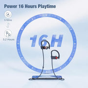 Boean Bluetooth Headphones, Wireless Headphones with AI Music Generation | 16 Hours Playtime Wireless Earbuds with Bluetooth 5.3 HD Stereo Sound, IPX7 Waterproof Running Headphones for Workout Sports