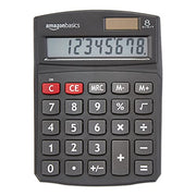 Amazon Basics LCD 8-Digit Desktop Calculator, Portable and Easy to Use, Black, 1-Pack