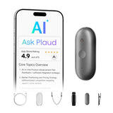 Plaud NotePin S Wearable AI Voice Recorder, Transcribe & Summarize, Black | AI Note Taker for Meetings Interviews, Professionals, Teams, 112 Languages, App Control, Find My, 4 Accessories