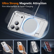 SPIDERCASE for iPhone 18 Pro Max Case/iPhone 17 Pro Max Case,Magnetic,Clear | [3 Stand Ways] Invisible Kickstand|Crystal Clear|Shockproof Slim Phone Case