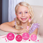 Kids Real Makeup Kit with Unicorn Purse Non Toxic Washable Make Up Set | Pink Unicorn Toys for Girls Age 4-6, 5 Year Old Girl Birthday Gift Idea, Toddler Little Girl Gifts 3 4 5 6 7 8 9 10 Years Old