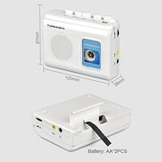 TOMASHI Portable Cassette Player Tape Recorder with Built-in Speaker,Microphone,Headphone Jack-, 4.57 x 3.54 x 1.38inch