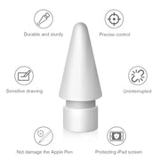 SIXFU Replacement Tips for Apple Pencil 2nd Generation/ 1st Generation Tips, iPencil Nibs Accessories for iPad Pro Pencil 2/1 Gen(4 Pack)