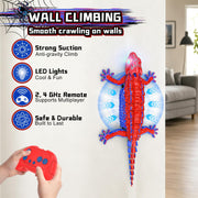 Loueouv RC Wall Climbing Gecko, Rechargeable Remote Control Robot for Kids | 360° Rotating RC Stunt Car with Light, Wall Crawler Lizard Toys for 3-12 Year Old Boys Girls Kids Toys
