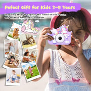 Unicorn Toys Camera for Kids Girls Age 3-8, Purple | Toddler Kids Digital Camera, Christmas Birthday Gifts for 3-8 Years Old Girl, 1080P HD Selfie Video Camera with 32GB SD Card