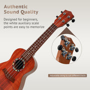 Raimy 21in Kids Ukulele Guitar Toys for 3 4 5 6 7+ Year Old Boys Girls | Simulated Sound Quality, Music Instruments Learning Education, Beginner Birthday Gift, Easy to Play and Strum (Brown)