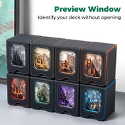 Fabmaker 6 pack Deck Box Compatible with MTG, Display Card Storage Box | Holds 100 Double-Sleeved Cards, Trading Card Deck Case Compatible with Magic the Gathering with PU Leather &Magnetic Closure