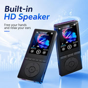 64GB MP3 Player with Bluetooth 5.3, Music Player with HiFi Sound for Sports Runners, 2.4" Screen MP3 Player Built in HD Speaker Voice Recorder FM Radio E-Book, Expanded Up to 128GB, Earphone Included