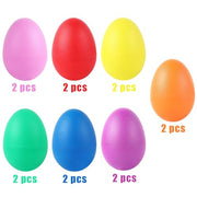Augshy 14PCS Plastic Egg Shakers Musical Instruments and Maracas for Kids | PEaster Party Shaker Eggs Design,Develops Rhythm And Sound Skills,14 PCS Colorful Egg Maracas Set