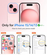 FNTCASE for iPhone 15/14/13 Case, Fit for Magsafe, Glass Screen Protector | Translucent Matte, Magnetic Phone Cases, 14FT Military Grade Drop Protection, Slim Shockproof Protective Cover, Light Pink
