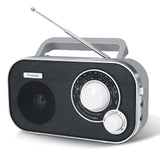 DreamSky AM FM Portable Radio Plug in Wall or Battery Operated | for Home & Outdoor, Strong Reception, Large Dial Easy to Use, Transistor Antenna, Headphone Jack, Elderly Seniors Small Gifts