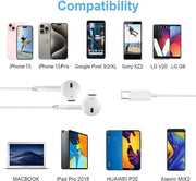 USB C Headphones Wired for iPhone 17/16, Type C Earphones with Microphone & Remote Noise Cancelling Earbuds for iPhone 16/15 Pro Max, iPad, Galaxy S23/S22/S21/S20, Pixel 7/6/5/4
