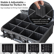 Graded Card Case Storage Box, Extra Large Trading Card Box, PSA Slab Case | Waterproof Trading Card Storage Box with 8 Adjustable Dividers; Fits BGS, SGC, CGC, CSG Slabs, Top Loaders & Magnetic Holders