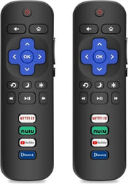Gotellx 2 Pack Replacement Remote Controls for Roku TV | No Setup Required, for TCL/Hisense/Sharp/Philips/Onn/Element Roku TV (Not for Roku Stick,Box or Speaker)