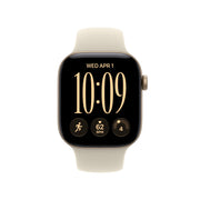Apple Watch Series 12 GPS 42mm Smartwatch | Light Gold Aluminum Case, Sand Sport Band - S/M. Health + Fitness + Sleep Tracking, Heart Rate, Safety