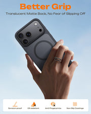 TOCOL for iPhone 18 Pro Case, Compatible with MagSafe, Black | Built-in Magnets, Camera Control Cover, Full Camera & Military-Grade Protection Anti-Slip Slim Translucent Matte Phone Case