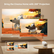Mini Projector 4K Support, Portable Projector Full HD 1080P Support | Short Throw, 270° Rotation, Outdoor&Indoor, Ceiling Projection, Smartphone, TV Stick, Laptop, HDMI, USB, PS5 Compatible