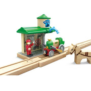 Hape Wooden Retro Train & Station Set