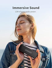 Anker soundcore 2 Portable Bluetooth Speaker, 24-Hour Playtime, IPX7 | 12W Stereo Sound, Wireless Stereo Pairing, Bluetooth 6, Bassup, Wireless Speaker for Home, Shower, Outdoors, Travel, Camping