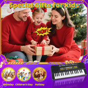 37 Key Upgraded Keyboard Piano with Microphone Kids Music Toy Ages 3-7 | Toddler First Electric Musical Instrument Learning Toy for 3 4 5 6 7 Year Old Boys Girls Birthday Gifts (Black)