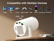 [Built-in Apps & 2026 Upgraded] Mini Projector with Wi-Fi 6 & Bluetooth 5.4, 1080P 4K Support Full HD, Auto Keystone 360° Portable Home Cinema Smart Projector for iOS/Android X1