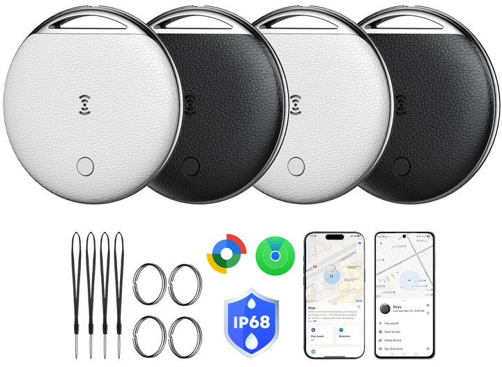 Air Tag for Android, Air Tags-4 Pack Work Compatible with Apple Find My | IP68 Waterproof, 100 dB Loud Alert, 230mAh Replaceable CR2032 Battery, Dual-System Smart Tag for Wallet, Luggage, Backpacks