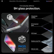 Spigen GlasTR EZ FIT Screen Protector for iPhone 18 Pro, 17 Pro, 17, 16 Pro | AluminaCore Aluminum-enhanced 9H+ tempered glass, Auto-align tray, 100% clarity, Original touch, Case-friendly, 2Pack