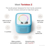 Toniebox 2 Audio Player Starter Set for Kids 1+, Sky Blue | Portable Screen-free Audio Player | Stories, Music, Games | Playtime Puppy: Favorite Children’s Songs | Gift for Kids 1-12+