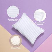 Utopia Bedding Toddler Pillow 2 Pack, Cotton Blend Shell 13x18 Inch, White | Soft and Breathable Small Satin Striped Kids Pillow, Baby Sleeping For Toddler, Bed and Travel, Age 2 and Above