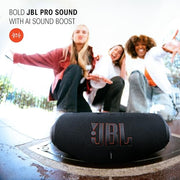JBL Charge 6 - Portable Waterproof & DropProof Bluetooth Speaker (Black) | Powerful JBL Pro Sound with AI Sound Boost, Up to 28 hours of playtime, Built-In Powerbank, Multi-speaker connection