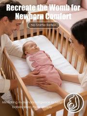 Newborn Swaddle Blanket Wrap 0-3 Months (3-Pack) - Adjustable Infant Sleep Sack, 100% Cotton Anti-Startle Soothing Sack, Soft Breathable Nursery Bedding - Dusty Rose + Pearl + Mauve