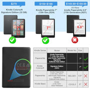 CoBak Case for 7"/6.8" Kindle Paperwhite 13/12th Gen &Kindle Colorsoft 2026 | for Signature Edition (2026/2024), Foldable Kickstand, Card Slot, Hand Strap, Auto Sleep/Wake, PU Leather Stand Cover