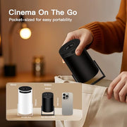 [Built-in Apps] Mini Projector 4K Supported, Android TV OS & Phone Remote | Projector with WiFi 6 & Bluetooth 5.4, Short Throw, Auto Keystone and 180° Rotation for Bedroom, Home Cinema and Outdoor Use
