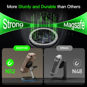 3 in 1 Mag-Safe Wireless Charger Stand for iPhone Apple Watch AirPods | Adjustable Blue Ambient Light,15W Magnetic Charging Station for iPhone 17 16 15 14 13 12 Series wireless charging station