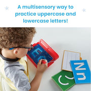 hand2mind Letter Tracing Sensory Pad, Fine Motor Activities, Ages 3+ | Handwriting Practice Kids, Letter Tracing Board, Toddler Writing Practice, Montessori Alphabet Toys, Preschool Learning Toys