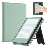 CoBak Case with Stand for for 6" Kindle (2024 & 2022, 11th Gen) | PU Leather Smart Cover with Auto Sleep/Wake & Hand Strap, sage green