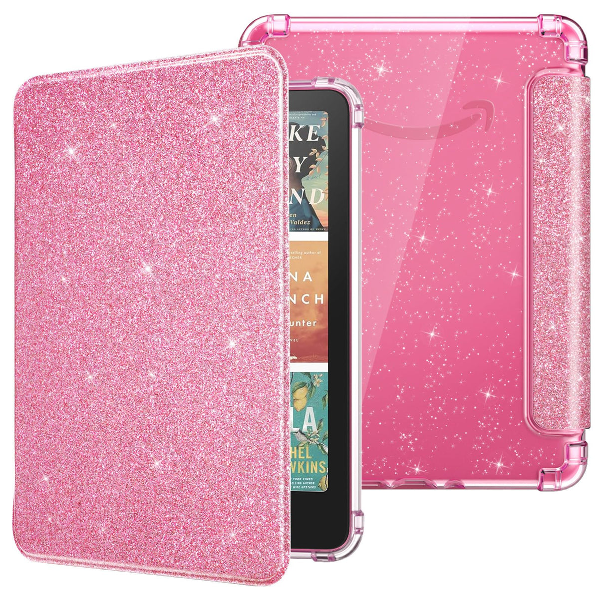 MoKo Case for 7" Kindle Paperwhite 12th Gen & Colorsoft 2024, Glitter Pink | Scratch-Proof, Sparkly Clear Back, Full Protection, Light Shell, Auto Wake/Sleep,for Kindle Paperwhite & Colorsoft 2024/2025