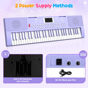 61 Keys Kid Piano Keyboard with Light-up Keys Teaching Mode Dual Speaker